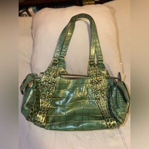 Cole Haan Faux Leather Croc Green bag